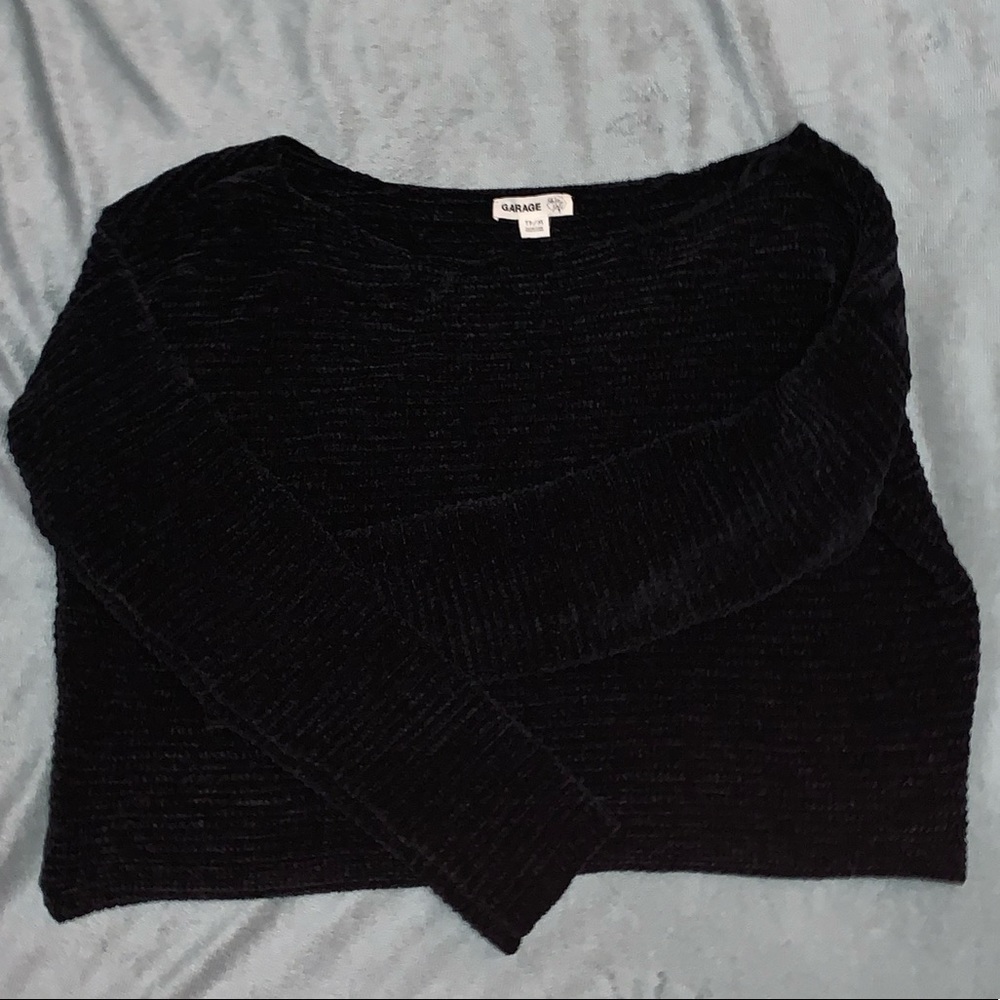 Garage cropped long sleeve-Dark blue